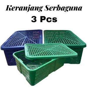 Keranjang Serbaguna 3 Pcs dan 6 Pcs Keranjang Plastik Murah Tempat Penyimpanan Serbaguna