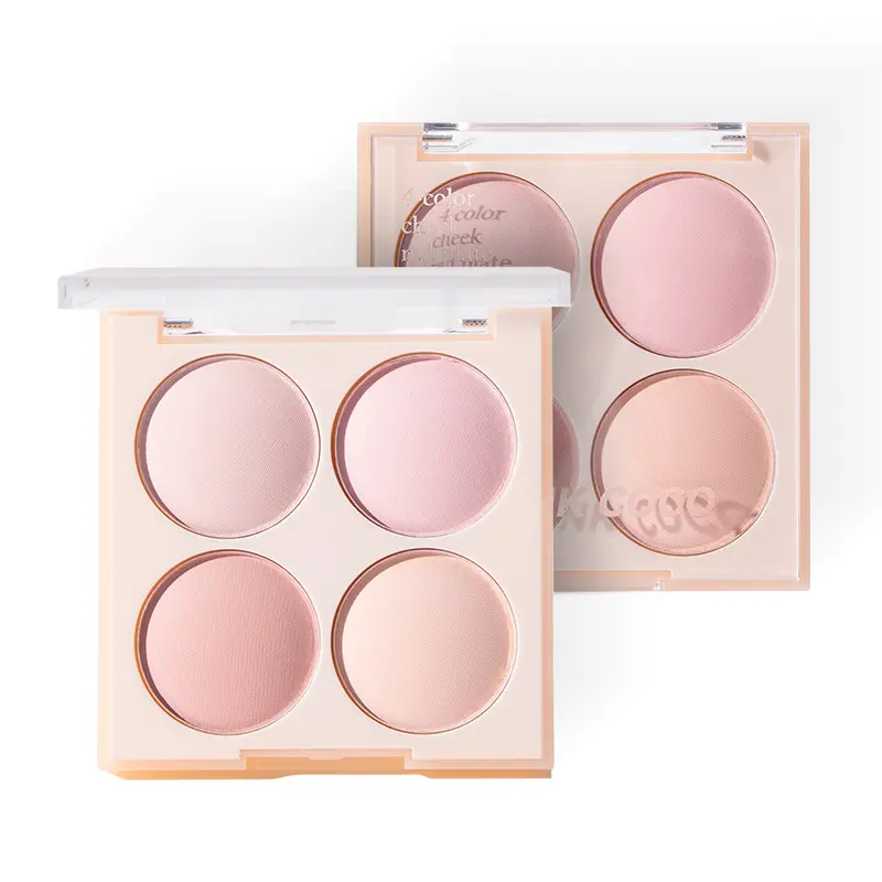 Phấn Má Hồng Dạng Phấn, Bốn Màu, Trơn, Làm Sáng, Màu Nude Và Tự Nhiên, Lớp Hoàn Thiện Lì Trang Điểm Nữ Cosmetic 2