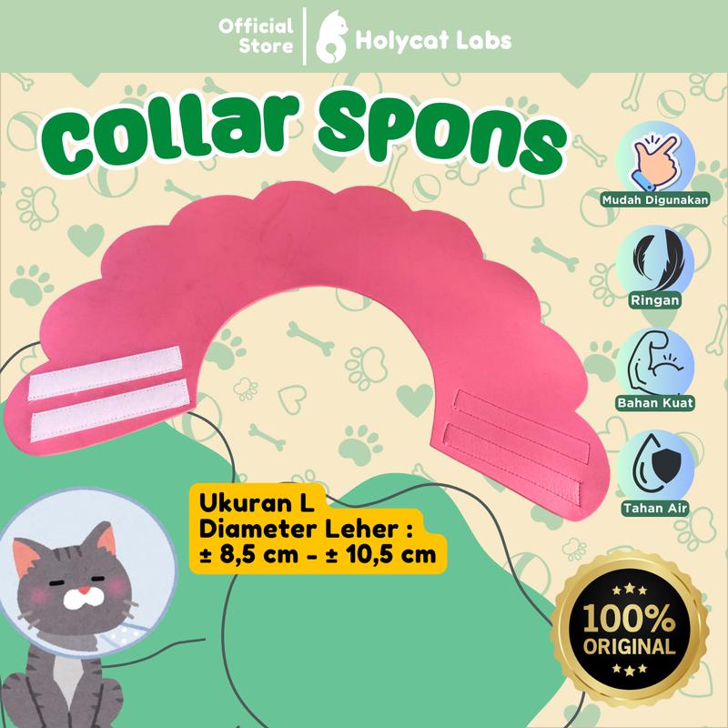 Holycatlabs Collar Spons Grooming Penutup Leher Kucing Anjing 1