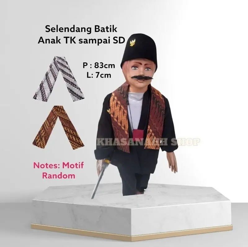Selendang Batik I Cukin Batik Coklat Betawi Syal Batik Pria Wanita Anak Sampai Dewasa 4
