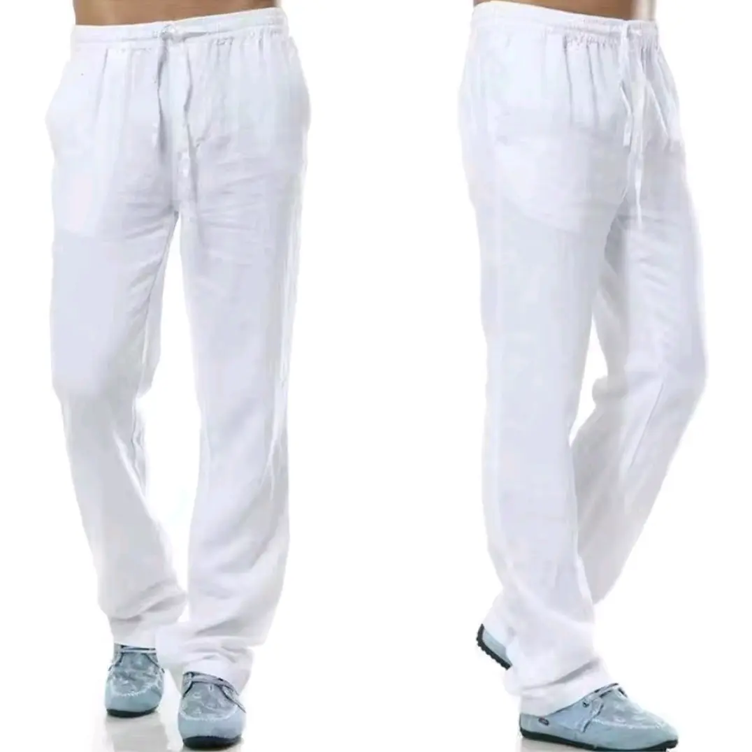 LINEN.ELITE Celana Linen Pria fit Celana Katun Linen Premium Casual Santai Dewasa Hitam Formal Stretch