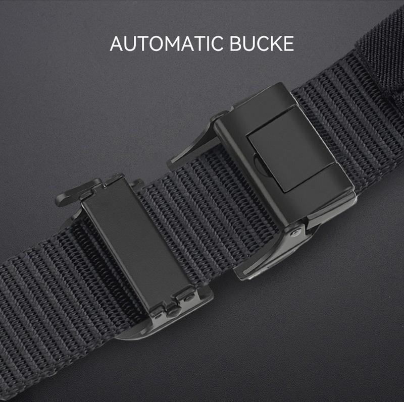 Product Introduction of OKIMY Men Belt Outdoor Nylon Belt Automatic Buckle Belt Simple Fashion Belt  Men’s Waist Belts Casual Business Belt Jeans Belt Nice Waistband Nylon for Men 3