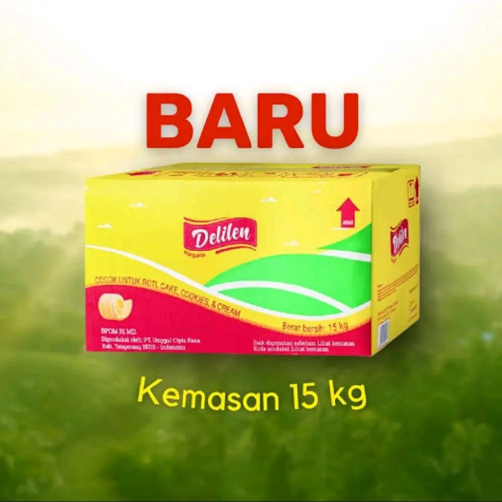 Margarin Dellilen 1kg Repack dikemas menggunakan plastik