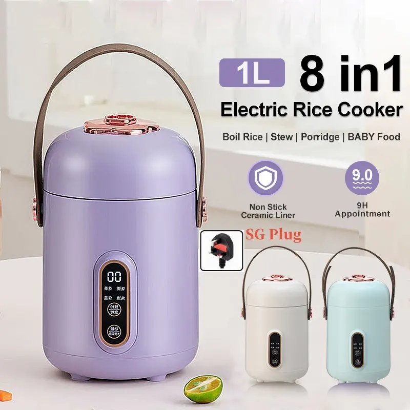 8 in1 Mini Multi Cooker Portable Rice Cooker Baby Food Pot Congee Soup Electric Cooker