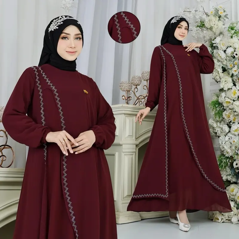 Gamis Sabira Bahan Ceruty Baby Doll Simple Nyaman