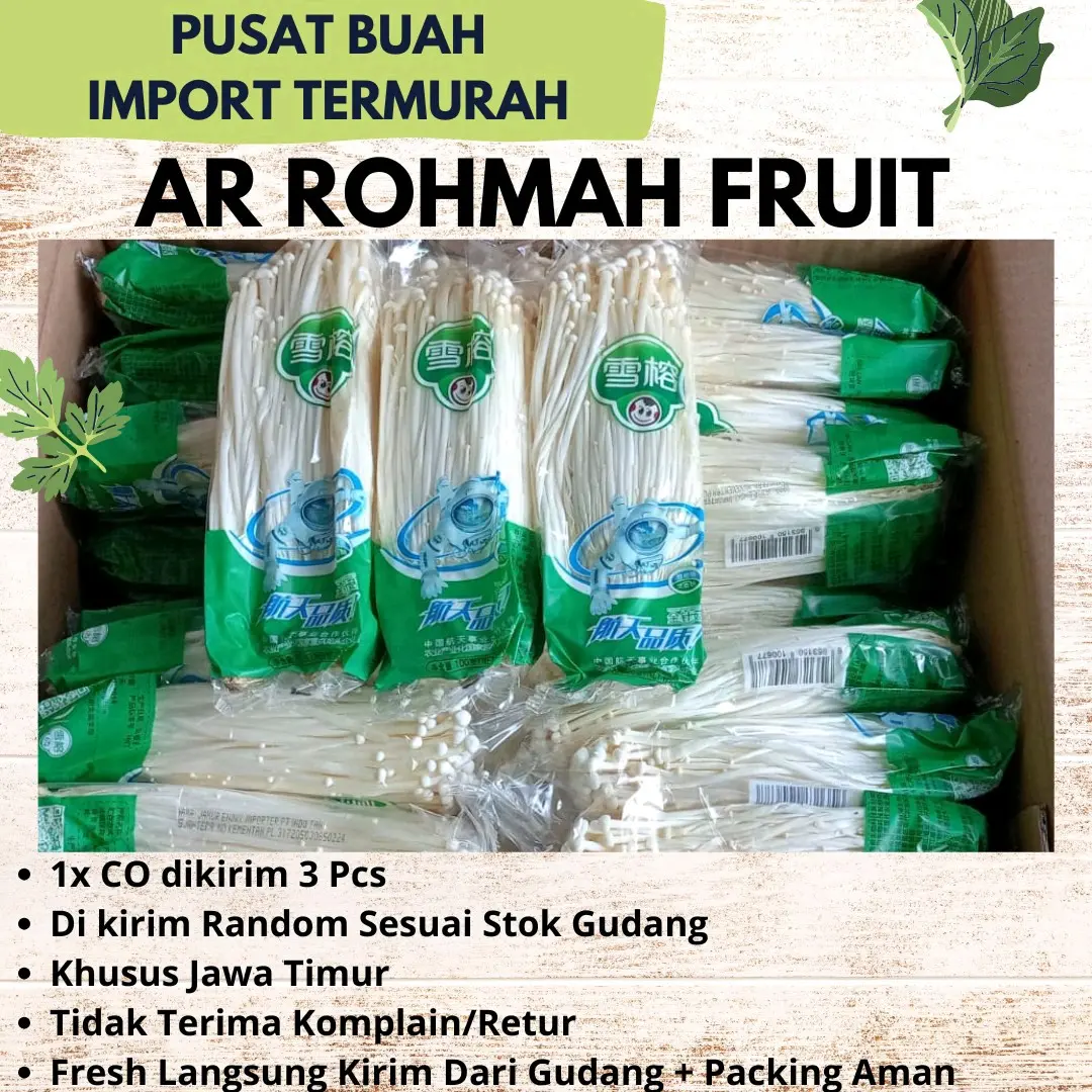 Jamur Enoki Fresh Buy 1 Get 3 (1 pack/ Berat 100gr) Langsung kirim dari Gudang Food Manis Sugar Pasta
