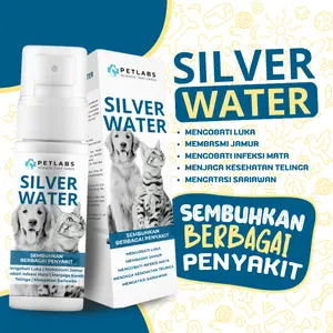 Petlabs Silver Water Colloidal Mengobati Mata Sariawan Luka Jamur Multifungsi Kucing Anjing 100ml