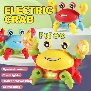 Mainan Edukasi Anak Cowok Cewe Hewan Kepiting Bergerak Elektrik Toys Cute Crab Walking Musik Lampu Beraneka Warna Bergerak