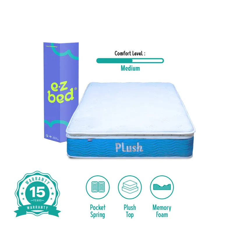 Kasur pocket spring E-Z Bed Plush - tebal 29cm comfort level medium 0