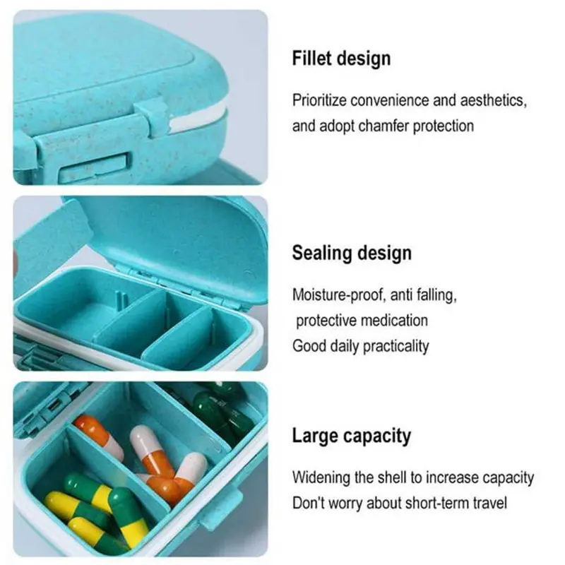 SHURUN Kotak Obat Mini Portable Medicine Pill Box Adjustable 3 Grid 5