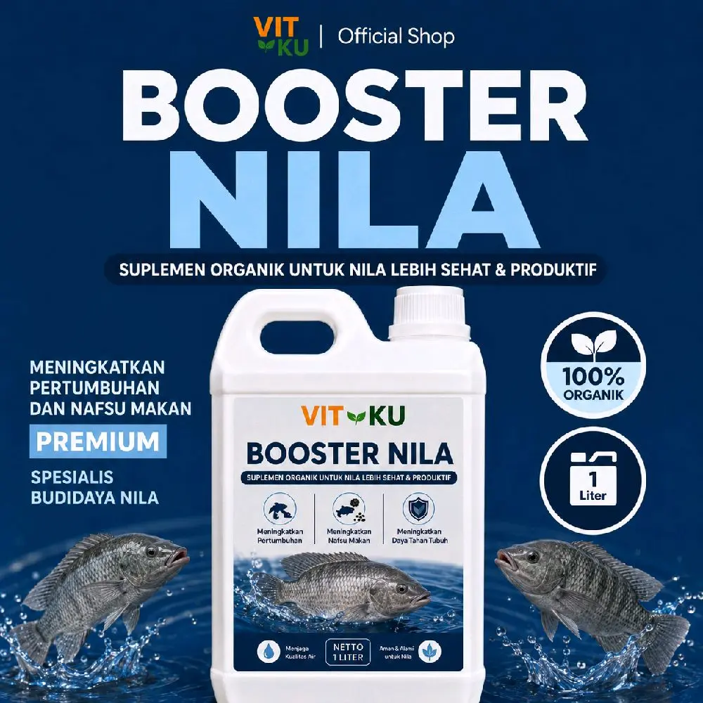 VIT BOOSTER NILA – Nutrisi Lengkap untuk Nila Sehat, Gemuk & Tahan Penyakit 1 Liter