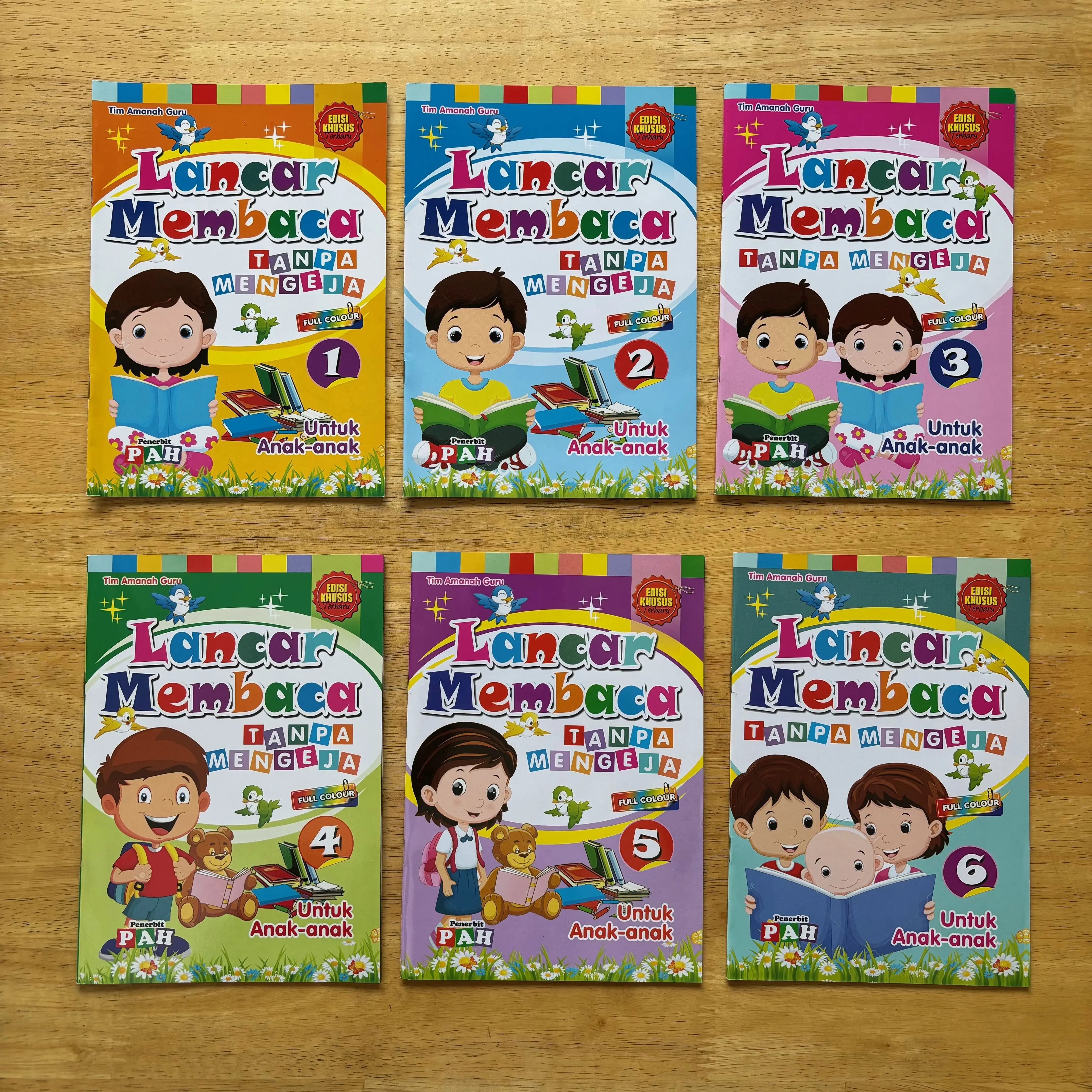 PAKET 6 BUKU - Lancar Membaca Tanpa Mengeja Jilid 1-6 Untuk Anak-anak