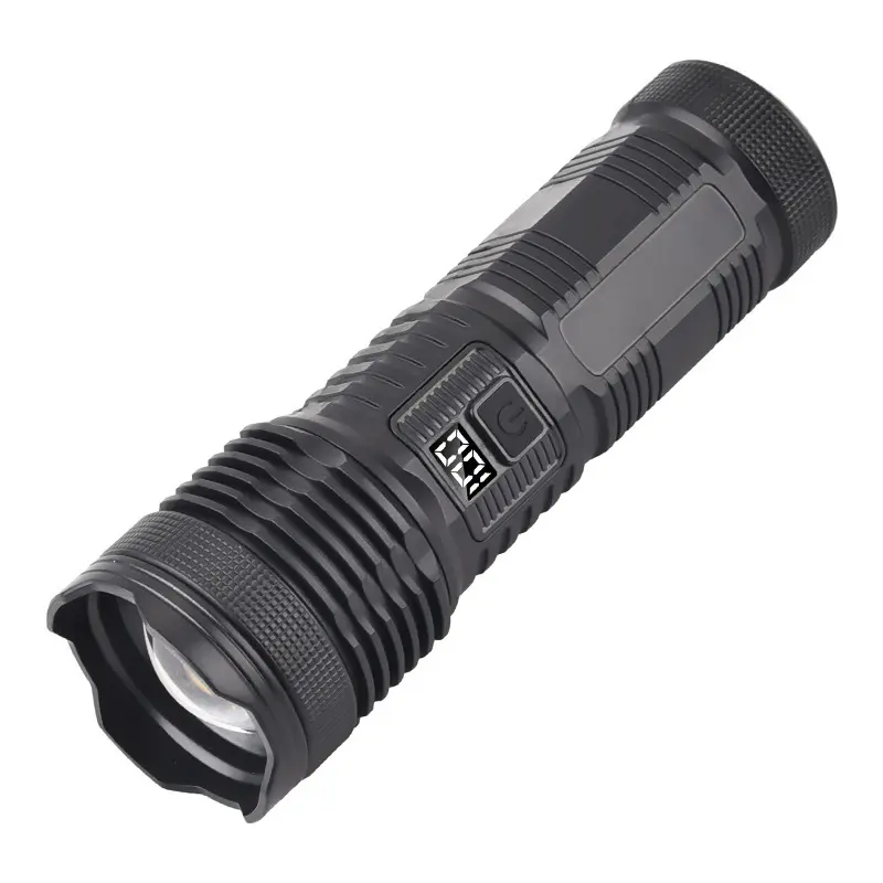 SENTER LED 2 CAHAYA 2458 - BISA DI ZOOM - CAHAYA TERANG - JARAK JAUH - INDIKATOR DIGITAL - BISA JADI POWERBANK - TYPE-C 1