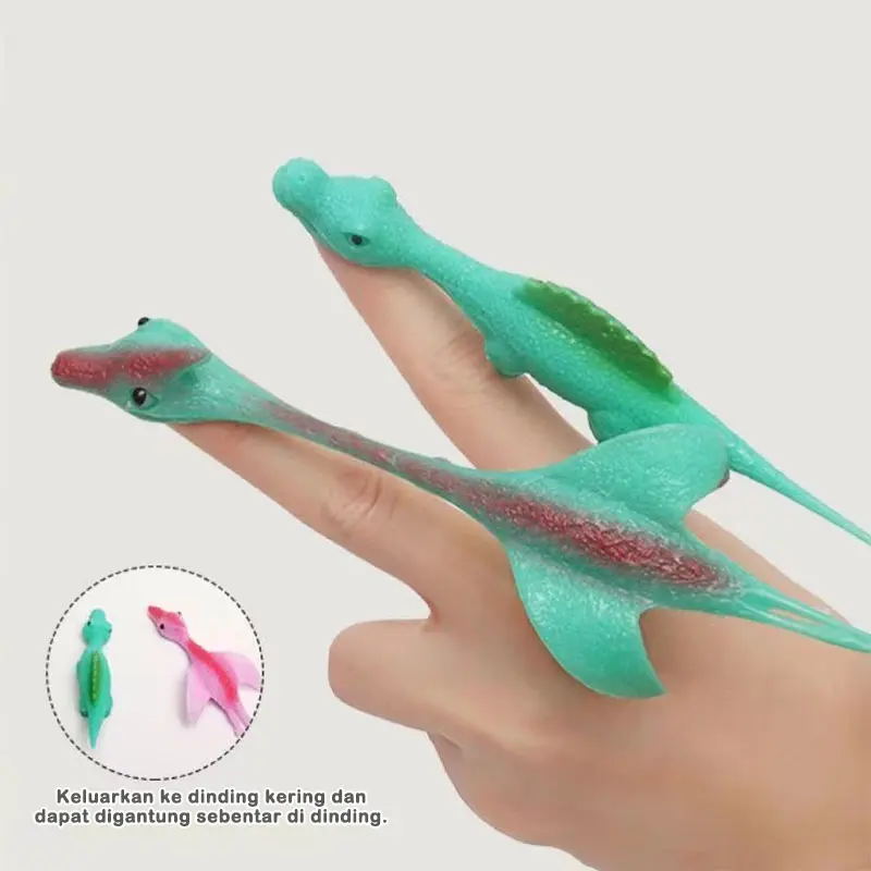 Slingshot Dinosaur Fun Toy Finger Dart Launching Little Dinosaur Decompression Softrubber 3