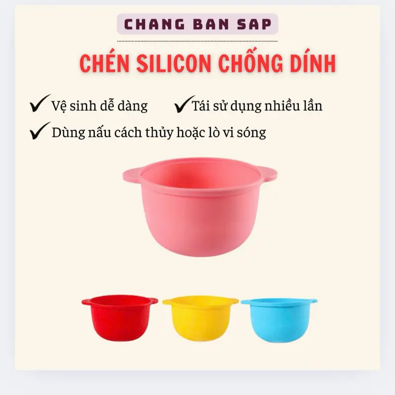 Chén Silicon Nấu Sáp Chống Dính
