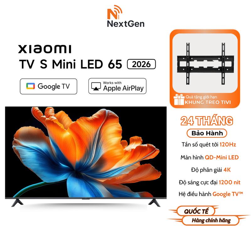 Tivi Xiaomi TV S Mini LED 65 2026 Google TV, Độ Phân Giải 4K