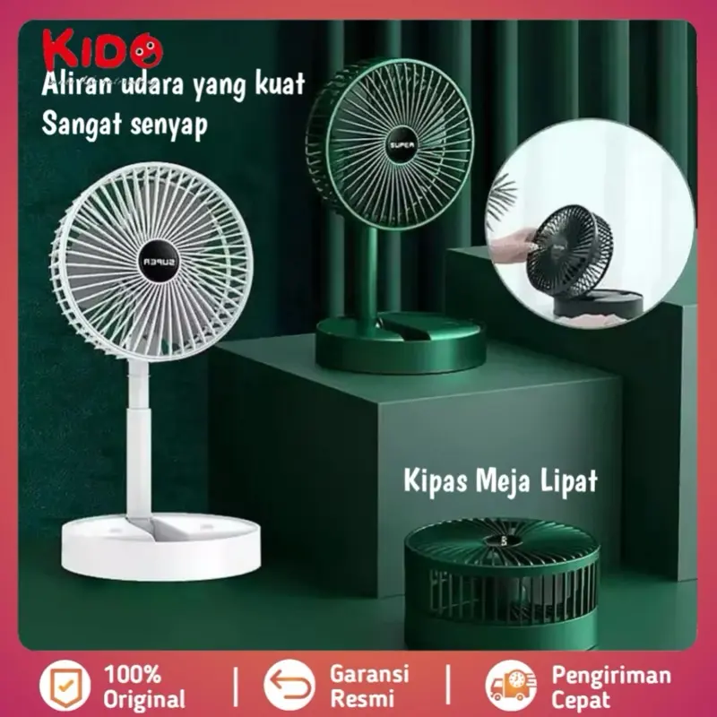 KIPAS LIPAT PORTABLE PUTAR 180 MINIFAN USB / RECHARGEABLE FS21