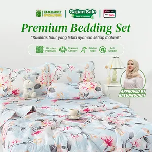 RAJA x RACUNNUUNA - Set Selimut Sprei Sarung Bantal Guling Bahan Microtex Bedcover Set Seprai Sarguntal NEW MOTIF