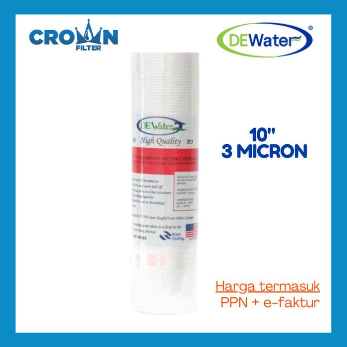 Gambar Filter Sedimen Dewater 10" uk. 3micron Filter air untuk RT / RO dari Crownfilter Kota Administrasi Jakarta Barat Tokopedia