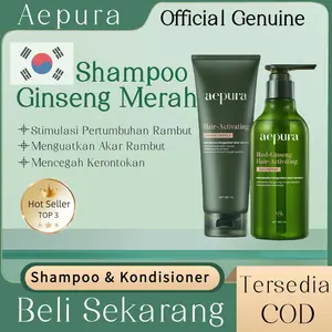 Aepura Shampoo Merah Ginseng 300ml BPOM Memperkuat Akar Rambut Anti Rontok No SLS Conditioner Vitamin Haircare Perawatan Ketombe