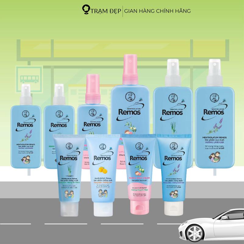 Xịt Chống Muỗi Phun Sương Remos 70ml 150ml và Kem Chống Muỗi Remos 70g
