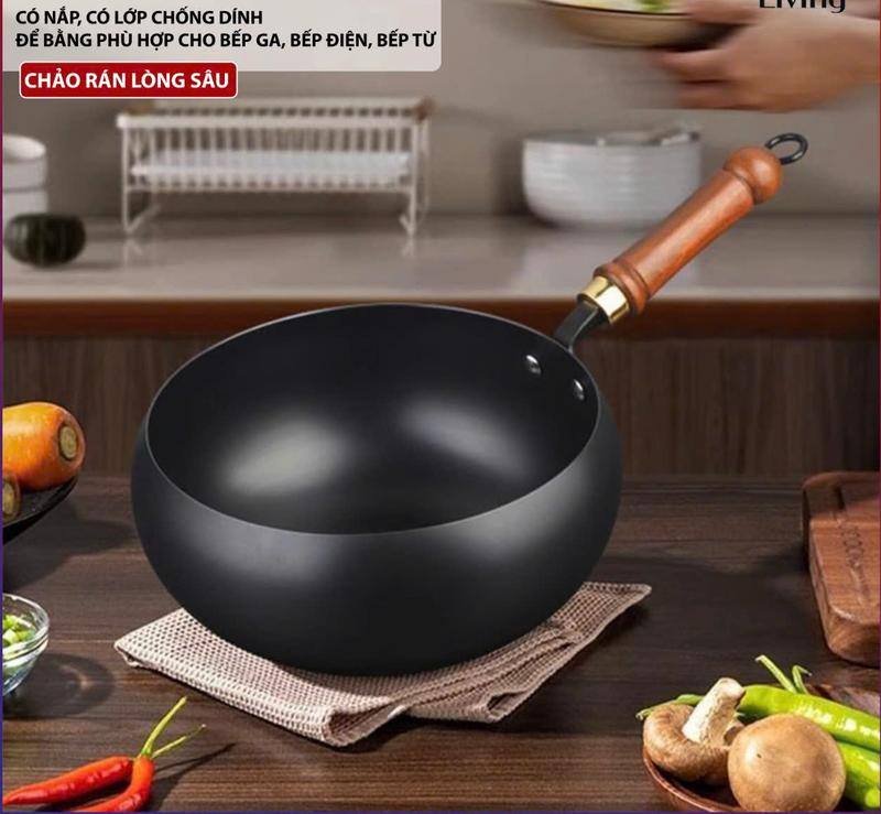 Chảo Rán Chống Dính, Chảo Rán Lòng Sâu 24cm Đế Bằng - Sử Dụn - TikTok ...