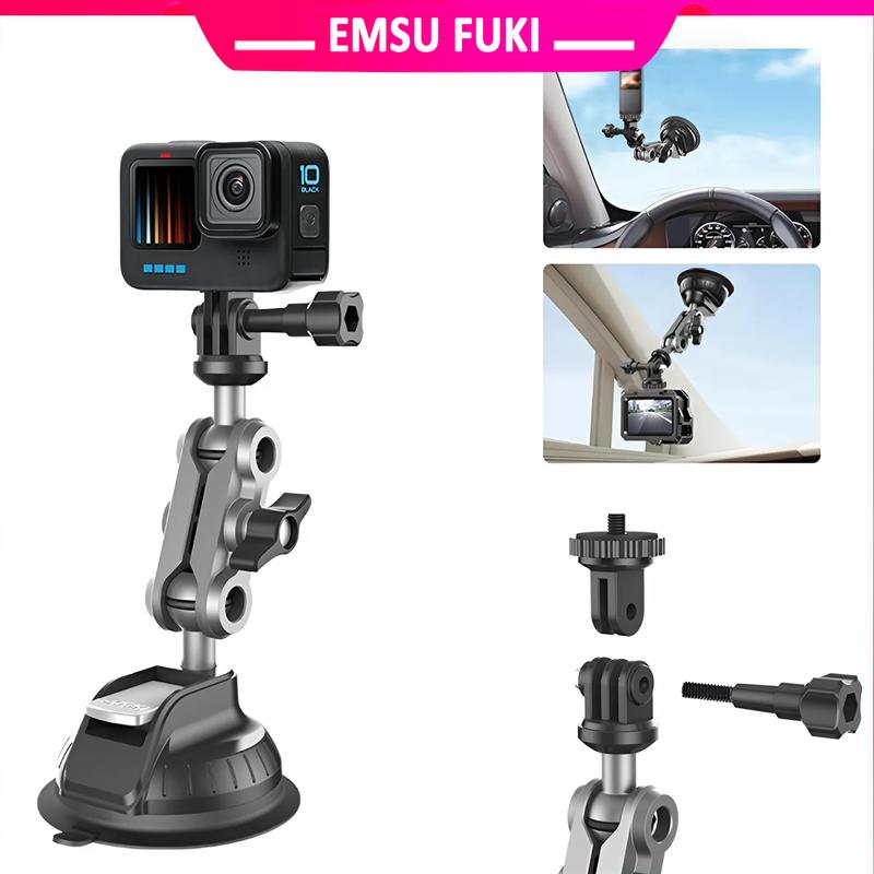 Thân Giá đỡ Phụ Kiện GẮN camera hành trình trên Ô Tô bằng hợp kim hít cửa kính chân đế TPU cao cấp gắn kính xe quay video