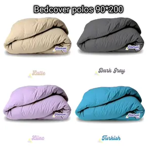 Selimut Bedcover Saja Polos Series 90 X 200 Dan 120 X 200 Aesthetic Tanpa Tas BC Dakron biru tebal