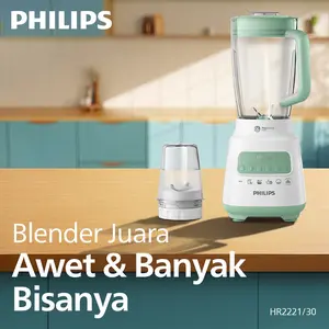 Philips Blender 5000 Series Plastik 2L HR2221/30 - Hijau, blender juicer, blender serbaguna, blender terbaik, blender bumbu philips