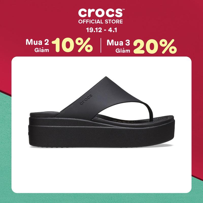  Dép Xỏ Ngón Đế Xuồng Nữ Crocs Brooklyn - Black - 208727-001 