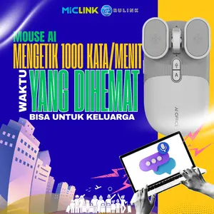 Mouse AI Cerdas Pengenal Suara-M7 Penerjemah Otomatis Rechargeable dengan Receiver USB untuk PC Laptop Silent Click Wireless and bluetooth