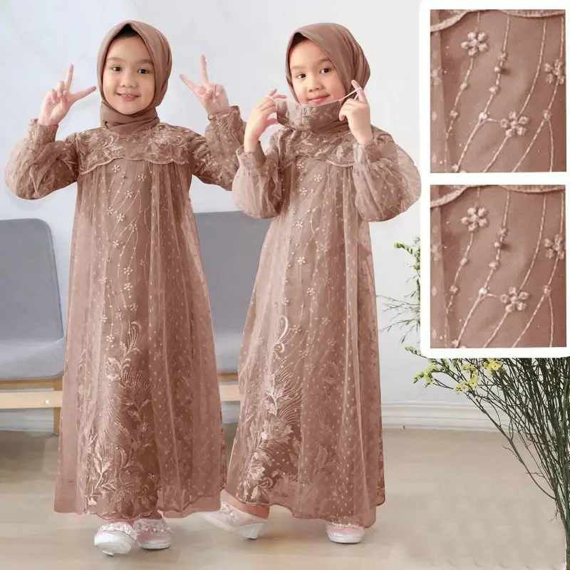 DRES LIANA KID 3-13 TAHUN/GAMIS ANAK TILE MUTIARA REAL PICT FRE MASKER GOOD QUALITY 7