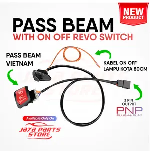 Dim Cepat Anti Pegal - Saklar Pass Beam With Revo On Off Switch - Untuk Motor Honda Beat Vario Scoopy Spacy Karbu Fi Injeksi Lampu Motorcycle