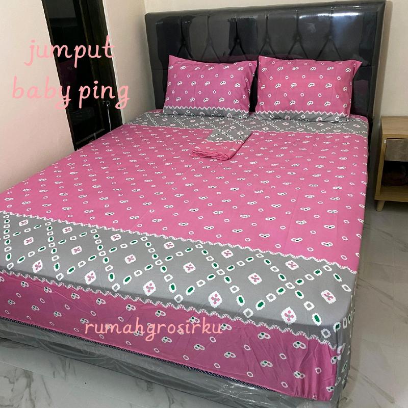 SPREI DOBEL KARET ANTI GESER UKURAN KOMPLIT SPREI MOTIF JUMPUTAN SOLO//SPREI JUMPUTAN BEST SELLER/SPREI BATIK JADUL 3