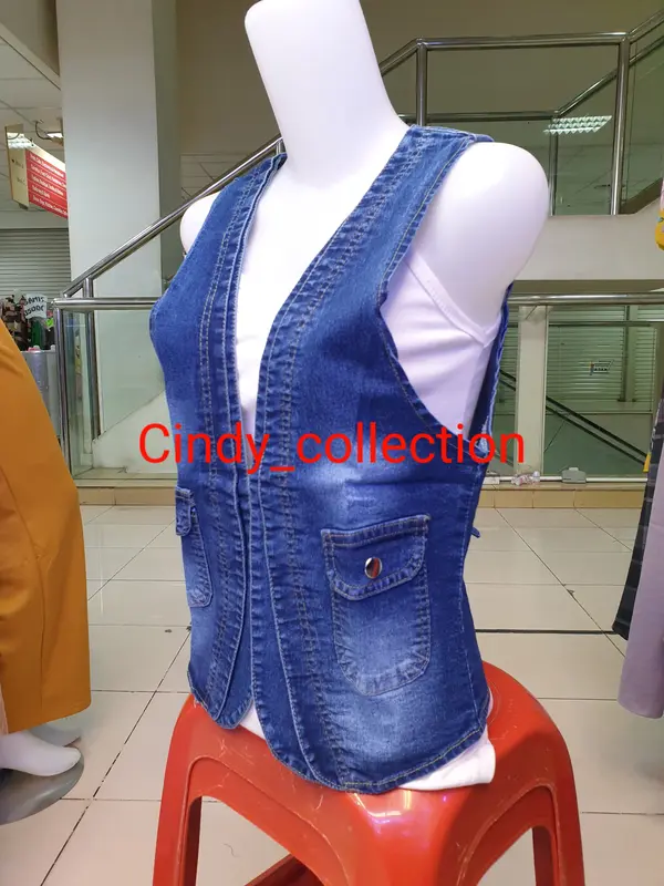 ROMPI JEANS WANITA KANTONG DUA ROMPI LEPIS ROMPI WANITA JUMBO ROMPI CEWEK VEST JEANS 7