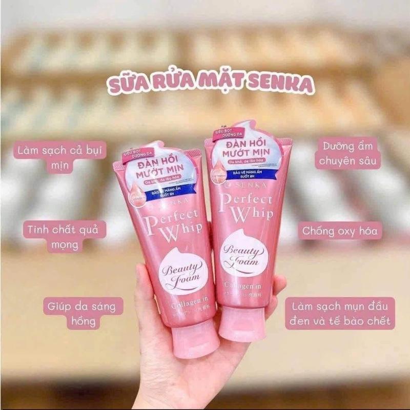 SỮA RỬA MẶT SENKA HỒNG- cấp ẩm, làm mềm mịn da, giảm nhờn