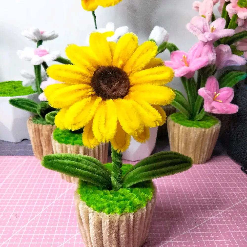 SunFlower bunga matahari kawat bulu | dekorasi rumah mobil | gift wisud Hadiah Hiasan palsu