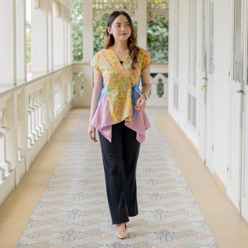 MEYDEND - Lavanya Blouse Atas Batik Cap Premium Lengan Pendek 1