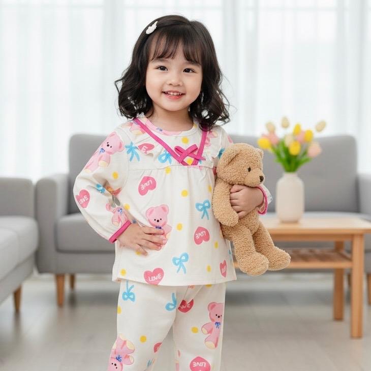 Đồ bộ bé gái - bộ tole lanh tay dài quần dài size 21kg-40kg TOLEXINH