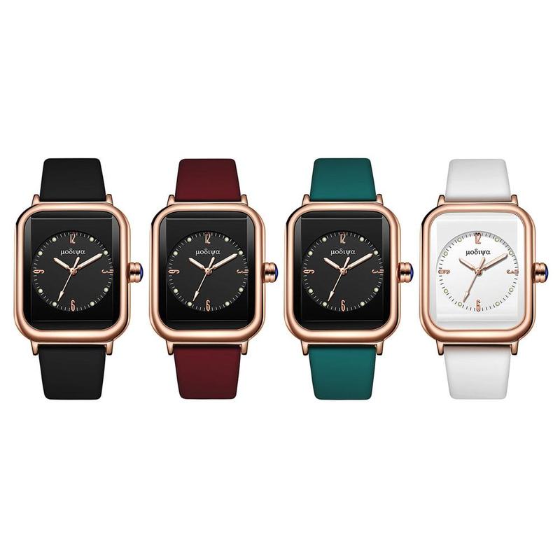 Product Introduction of Glow-in-the-dark Quartz Watch Network Red Fashion Silica Gel Square Watch 29