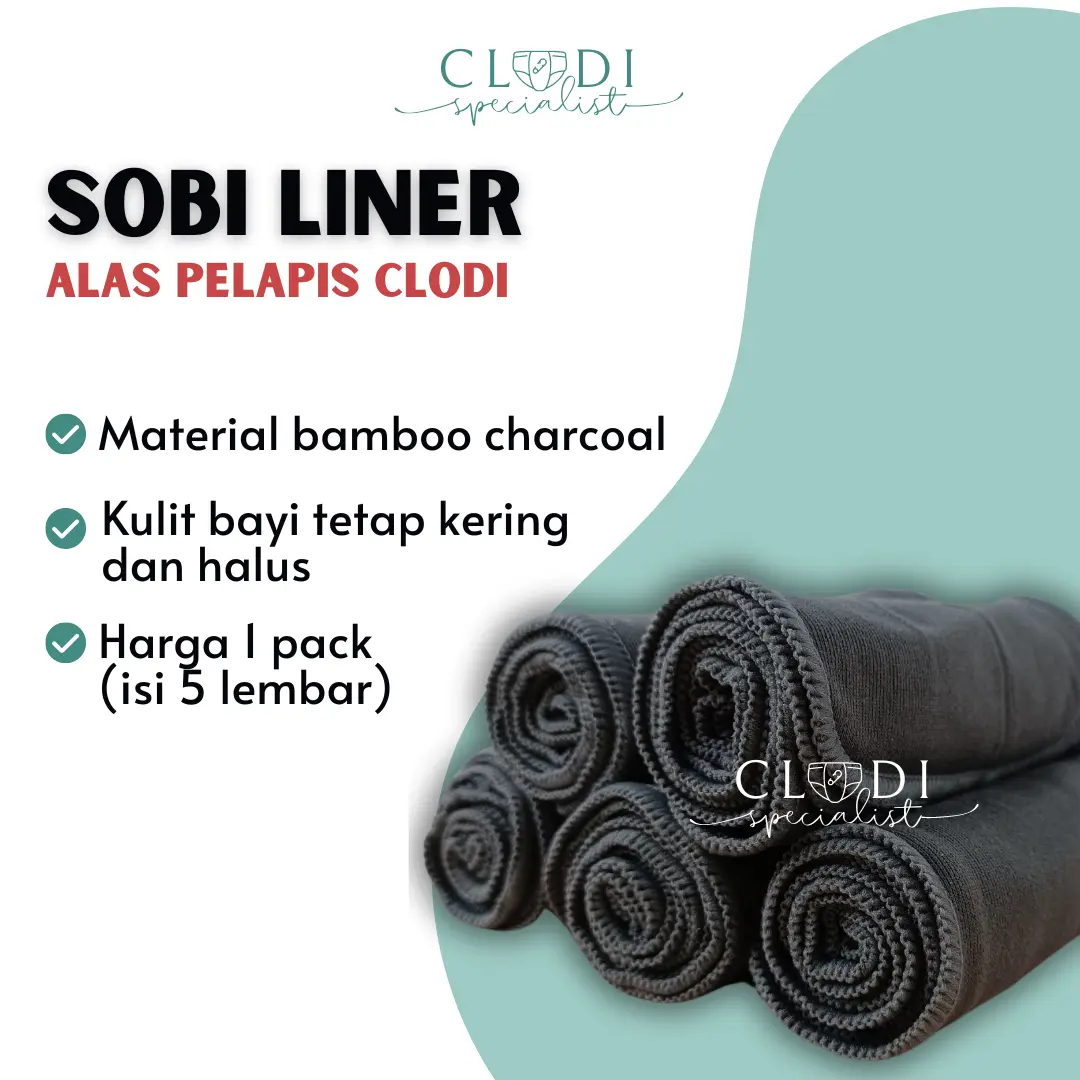 ORIGINAL Sobi Liner Bamboo (Alas Pelapis Clodi) Liner Penyaring Pipis