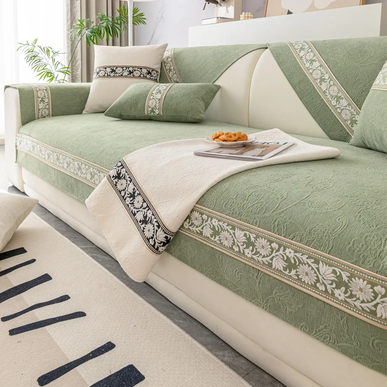 Four Seasons Universal Sofa Cover Jacquard Non-slip Couch Towel