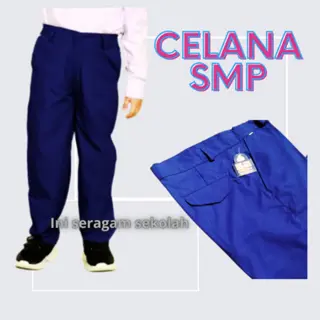 Seragam Sekolah Baju Putih SMP MTS  Rok Rempel Celana Panjang Biru Bahan Dril Nagatex Pinggang Karet Setelan By Bilyasa jaya lestari Fashion 5-6 Tahun Multicoloured 4