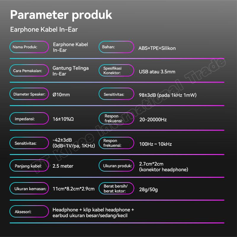 ASTON Headset Gaming Kabel USB Music In Ear Bass Handsfree for Ponsel Komputer PS4