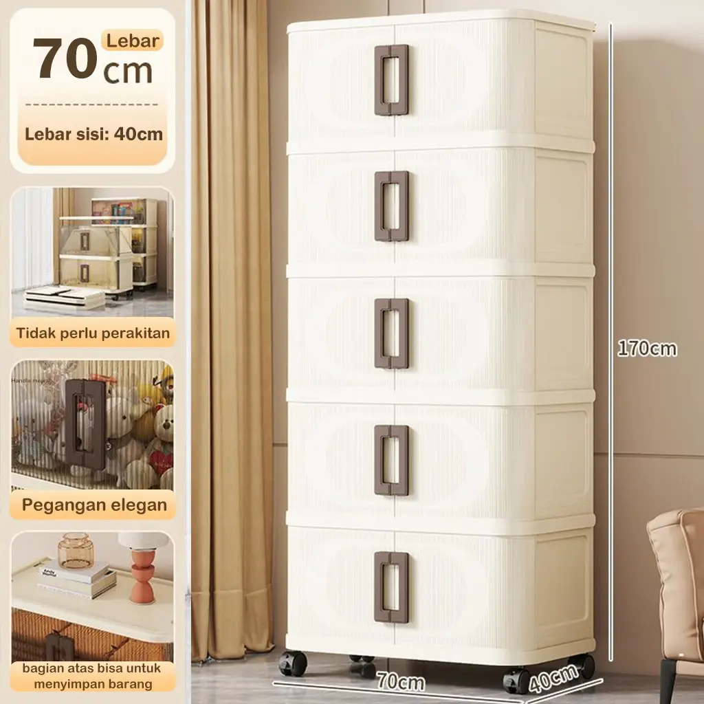 70cm-Putih krem-5 Susun