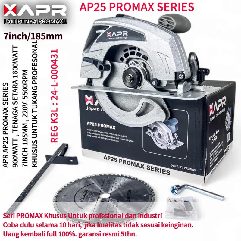 CIRCULAR SAW APR RAJA nya ap25promax sirkel mesin gergaji listrik kayu potong triplek dll GARANSI 0