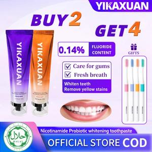 【YIKAXUAN】Niacinamid / probiotic whitening tooth paste sesuai untuk gigi sensitif, menghapuskan pigmentasi, bakteria oral, dan kuatkan nafas segar enamel/100g Nasal