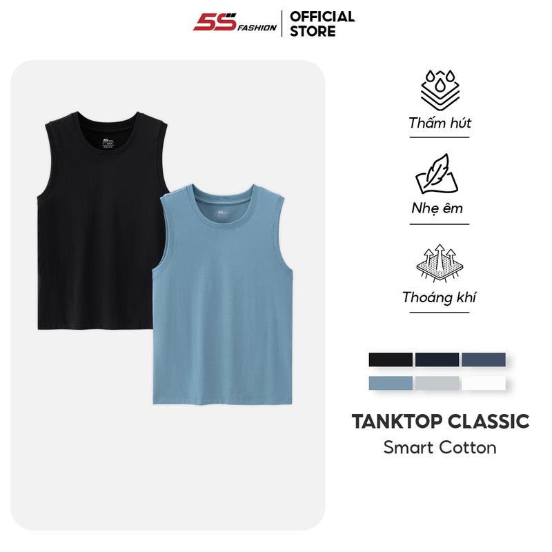 Combo 2 Áo Sát Nách Nam 5S FASHION Chất Cotton Trơn Basic, Dễ Mặc, Khỏe Khoắn (2C-ASN25005)