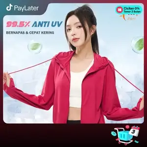Jaket Airism Anti UV Wanita Hoodie Olahraga Lengan Panjang Running Gym Outdoor Quick Dry Bahan Dingin(J010)