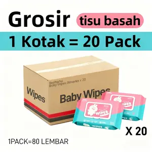 PROMO Beli 10 Gratis 10 Tisu Basah Bayi 80 Lembar Lembut Bebas Alkohol 80 Lembar - Tisu Basah Baby Aman Harga Murah Cocok untuk Bayi 0-3 Tahun Membersihkan Cepat Tidak Merusak Kulit Bayi